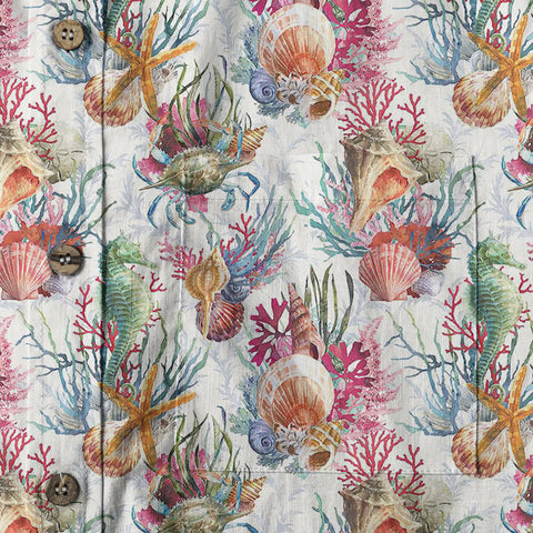 Ocean Animals Hawaiian Button Up Shirt, Sea Hawaii Shirt - The Palmix