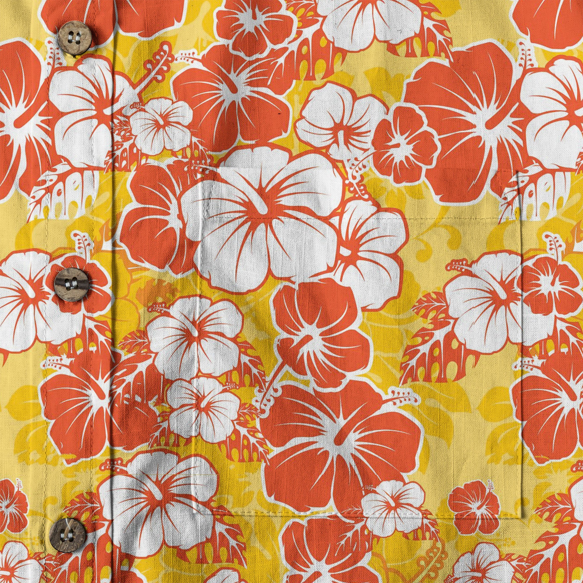 Hibiscus Floral Pattern Hawaiian Button Up Shirt, Sea Hawaii Shirt - The Palmix