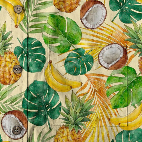 Tropical Fruits Aloha Hawaiian Button Up Shirt, Summer Beach Aloha Hawaii Shirt - The Palmix
