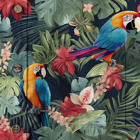 Colorful Flamingo Palm Leaf Hawaiian Shirt, Vintage Aloha Shirt, Island Vacation Wear - The Palmix