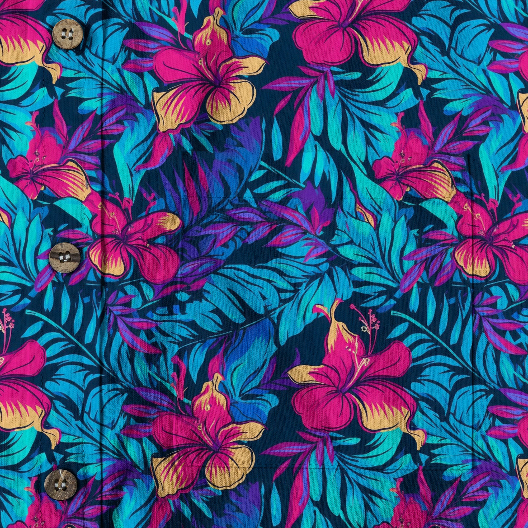 Vibrant Electric Tropical Hawaiian Shirt – Aloha Beach Pattern - The Palmix