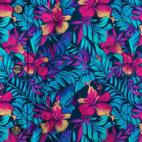 Vibrant Electric Tropical Hawaiian Shirt – Aloha Beach Pattern - The Palmix