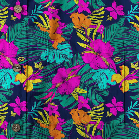 Electric Jungle Paradise Hawaiian Shirt, Colorful Tropical Beach Aloha Shirt, Hawaiian Summer Vibes Hawaiian Shirt - The Palmix