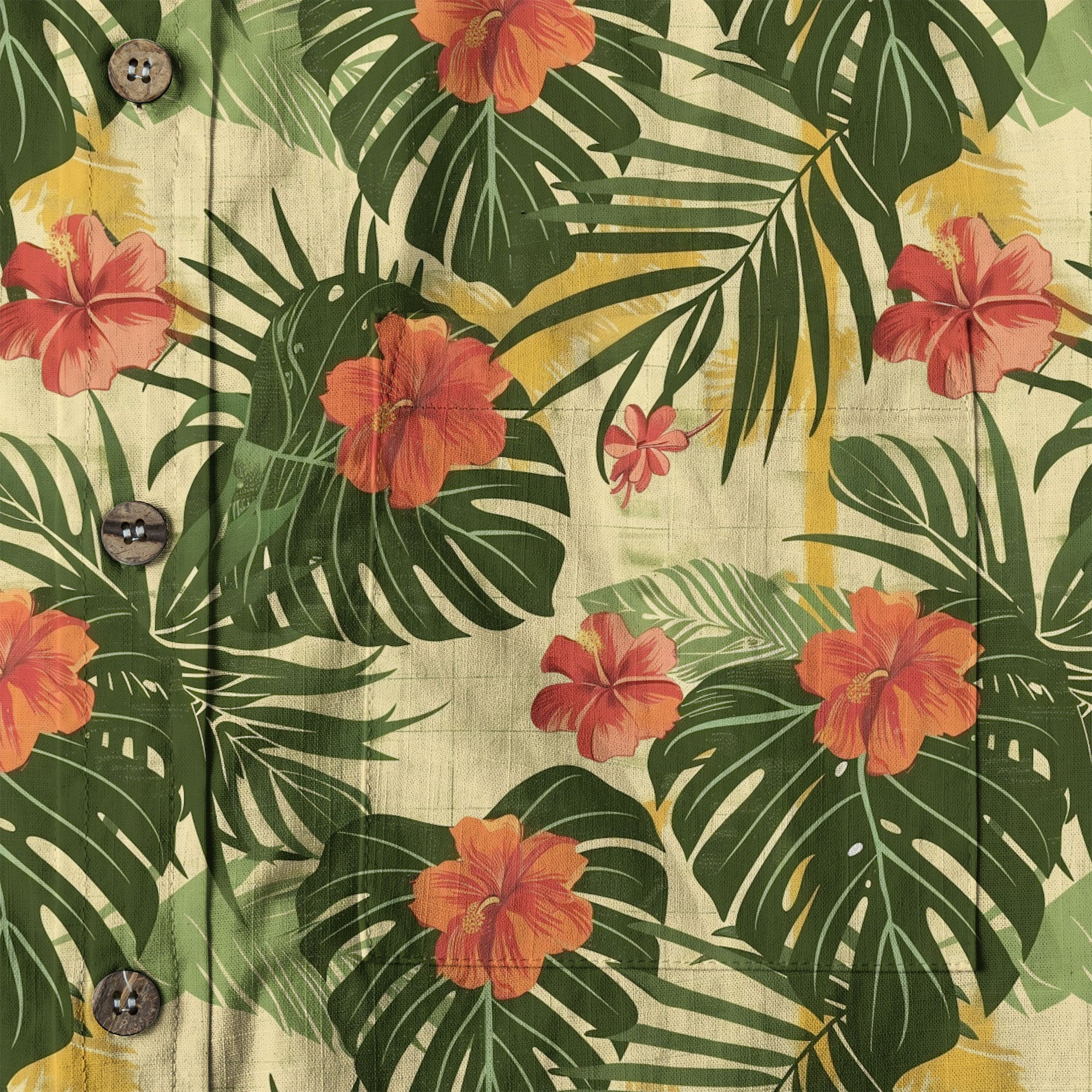 Vintage Aloha Hibiscus Flowers Hawaii Shirt, Floral Hawaiian Button Down Shirt - The Palmix