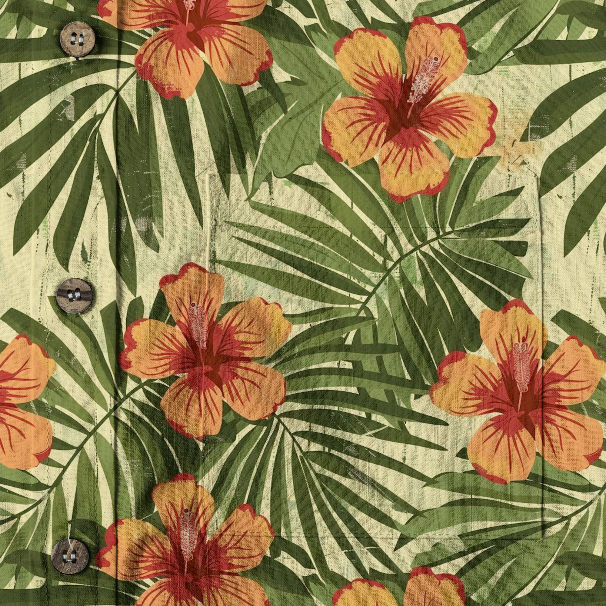 Vintage Aloha Hibiscus Flowers Hawaii Shirt, Floral Hawaiian Button Down Shirt - The Palmix