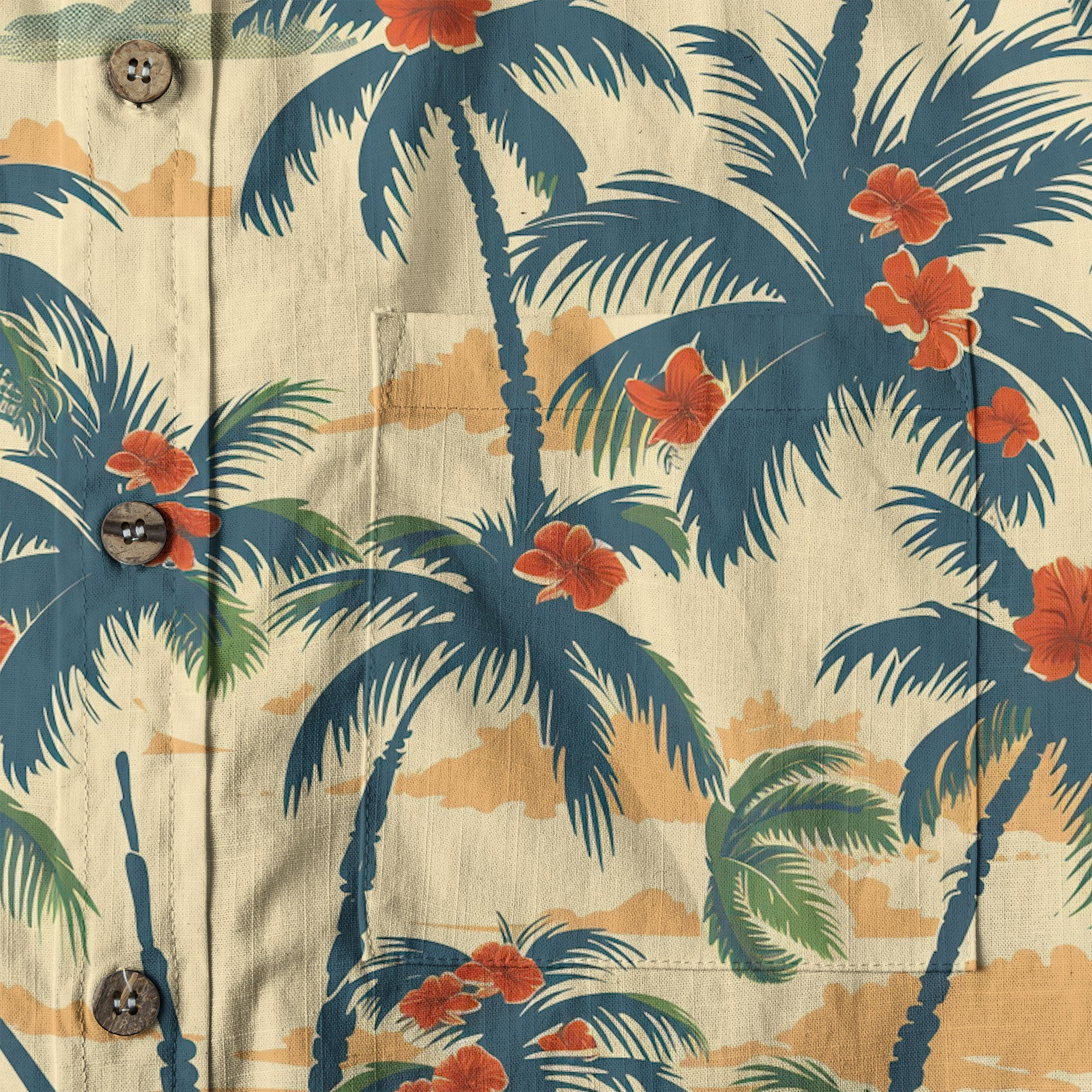 Tropical Garden Blossom Hawaii Shirt, Exotic Hawaiian Button Down Shirt - The Palmix