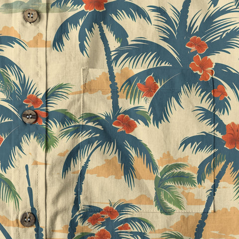 Tropical Garden Blossom Hawaii Shirt, Exotic Hawaiian Button Down Shirt - The Palmix