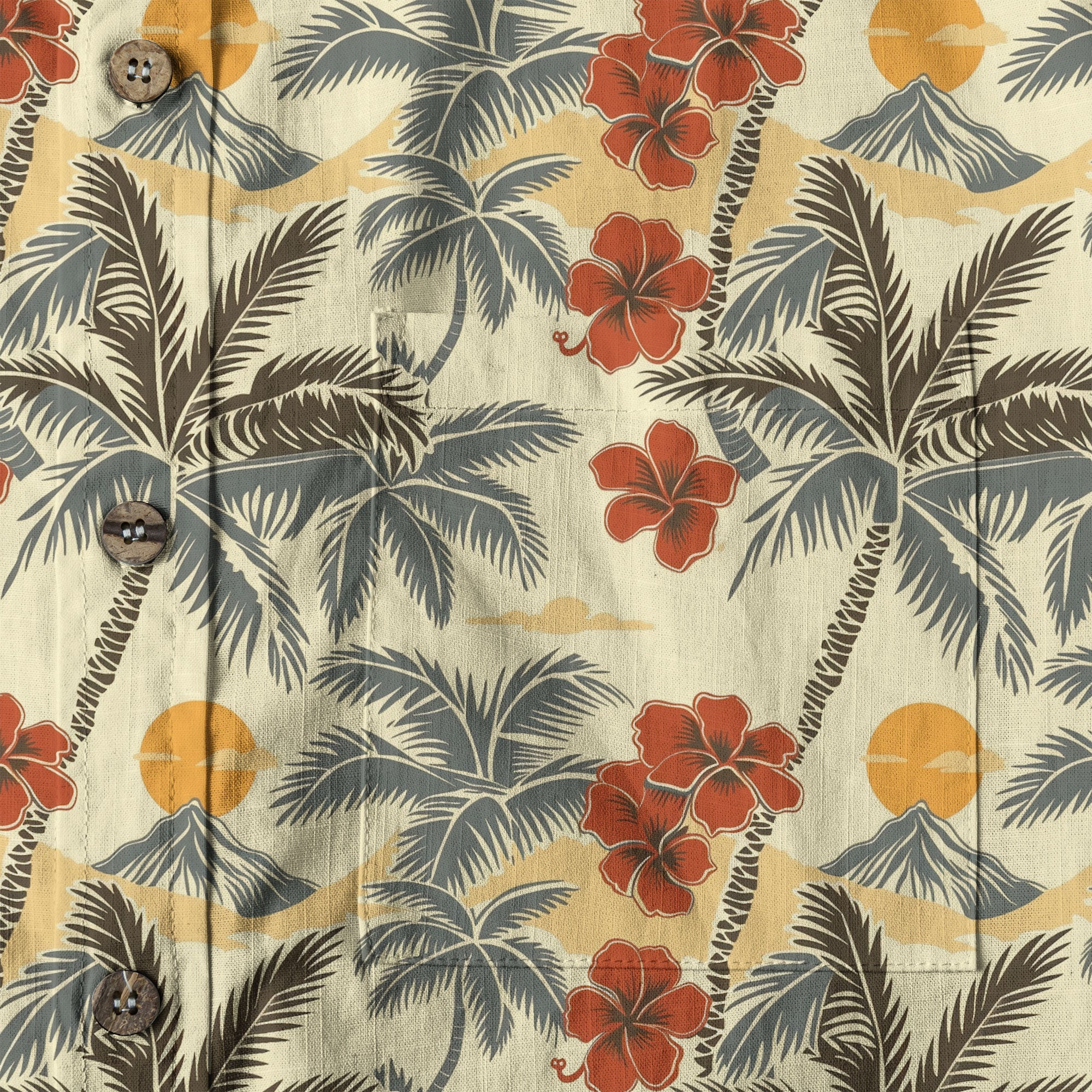 Retro Aloha Hibiscus Flowers Hawaii Shirt, Floral Hawaiian Button Down Shirt - The Palmix