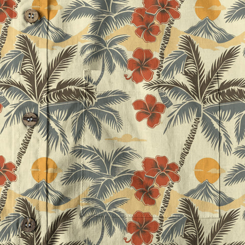 Retro Aloha Hibiscus Flowers Hawaii Shirt, Floral Hawaiian Button Down Shirt - The Palmix