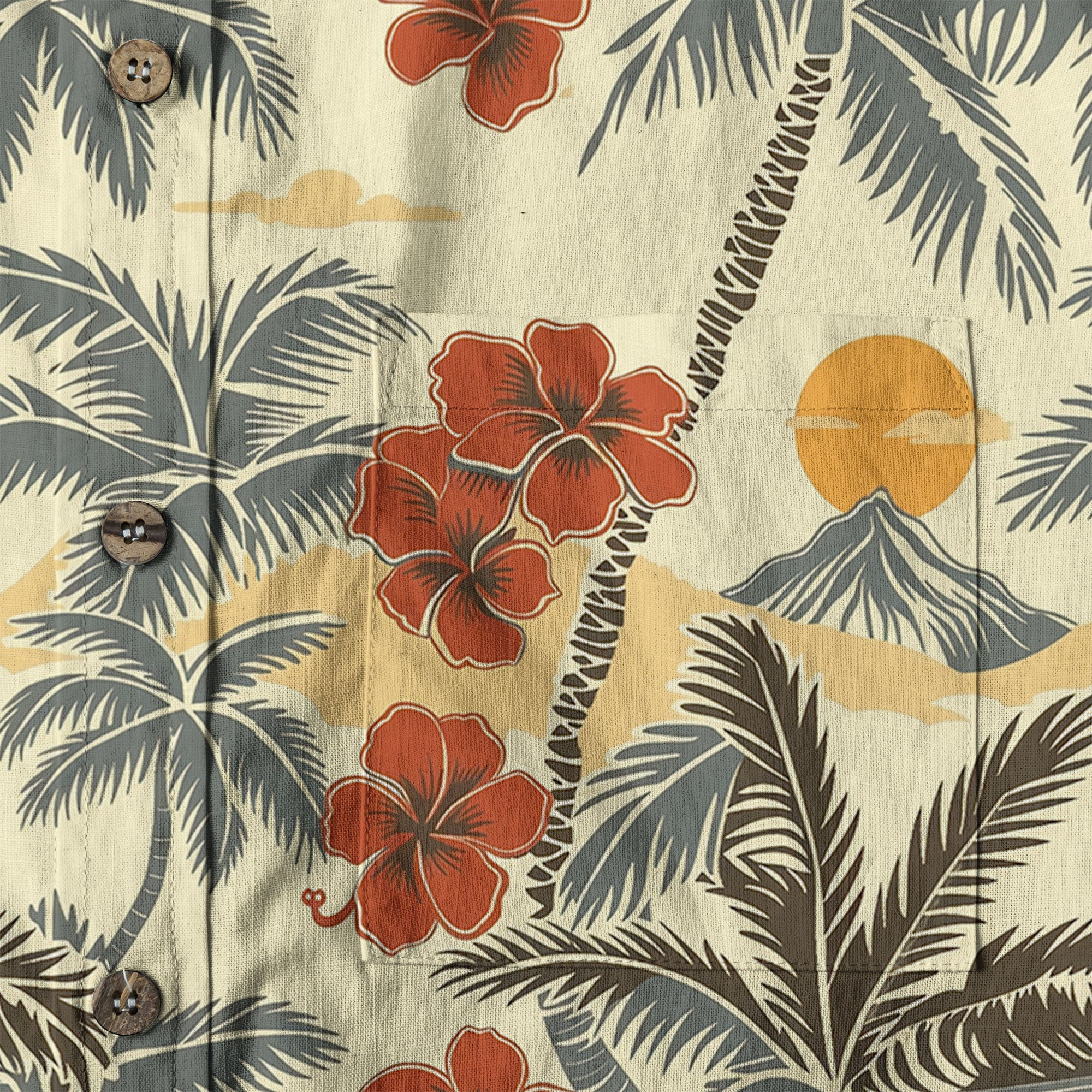 Retro Hibiscus Flowers Aloha Hawaii Shirt, Floral Hawaiian Button Up Shirt - The Palmix
