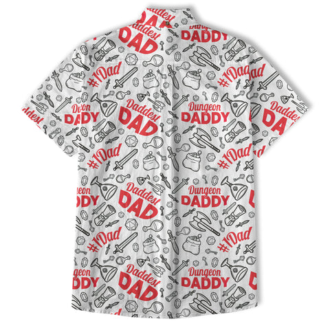 DnD Hawaii Shirt, Dice Print Hawaii Shirt, Dungeon Master Gift, Roleplaying Game Aloha Hawaii Shirt