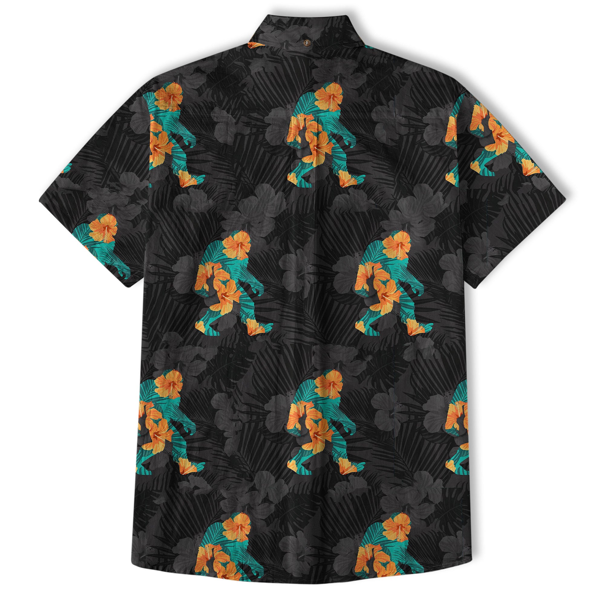 Bigfoot Men's Aloha Hawaiian Shirt, Funny Sasquatch Unisex Short Sleeve Button Shirt - The Palmix