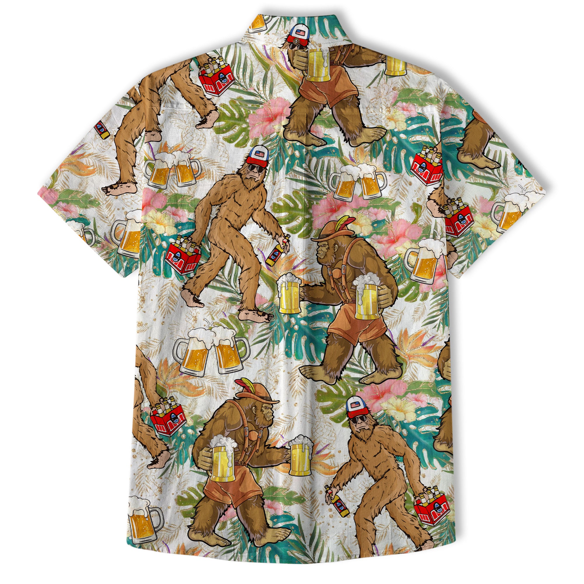 Bigfoot Beer Hawaiian Shirt, Tropical Beer Hawaiian Shirt Casual Button Down Short Sleeve Shirt - The Palmix
