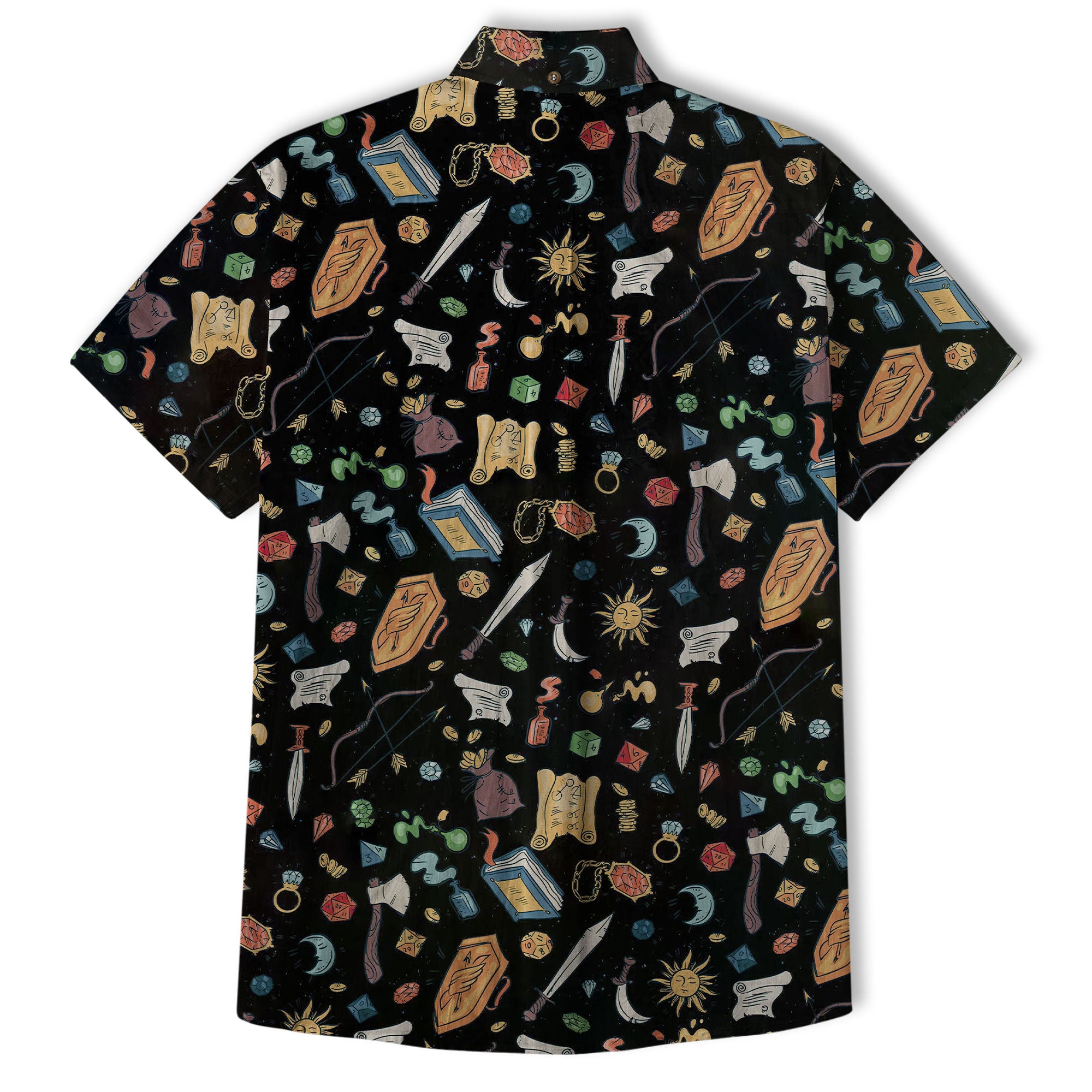 DnD Hawaii Shirt, Dice Print Shirt, Dungeon Master Gift, Roleplaying Game Aloha Hawaii Shirt - The Palmix