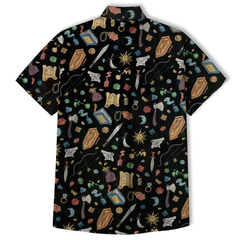 DnD Hawaii Shirt, Dice Print Shirt, Dungeon Master Gift, Roleplaying Game Aloha Hawaii Shirt - The Palmix