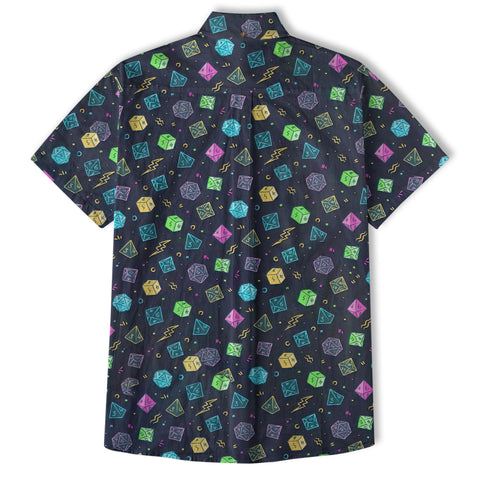 DnD Hawaii Shirt, Dice Print Hawaii Shirt, Dungeon Master Gift, Roleplaying Game Aloha Hawaii Shirt - The Palmix