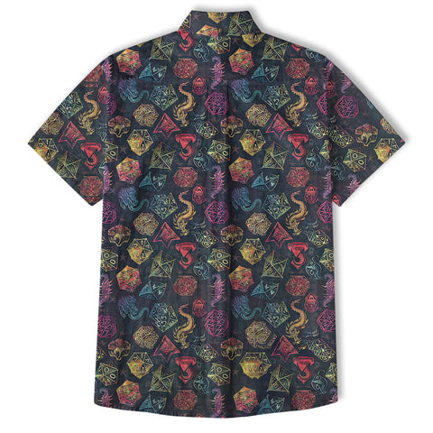Dungeons Daddy Aloha Hawaii Shirt, DND Game Pattern Shirt Gift for Dad - The Palmix