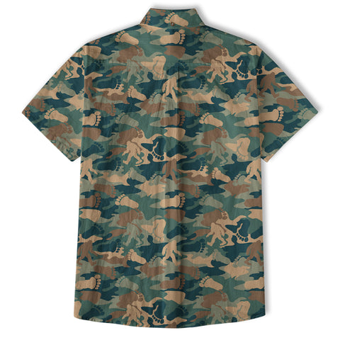 Camo Bigfoot Hawaiian Shirt Men Women, Hibiscus Bigfoot Sasquatch Hawaiian Shirt, Bigfoot Summer Beach Aloha Short Sleeve Button Down - The Palmix