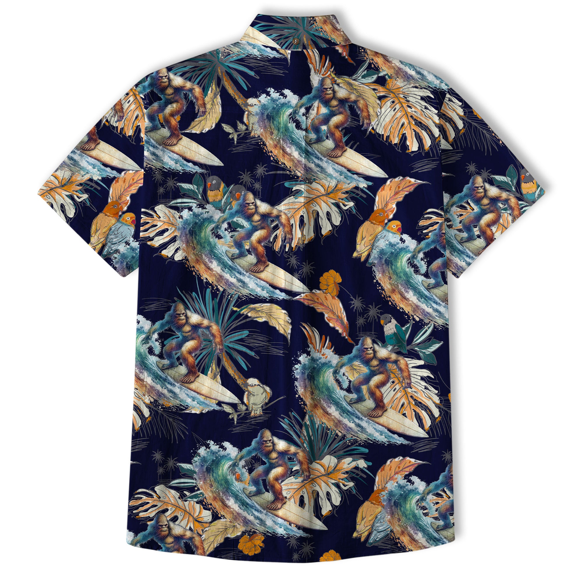Camo Bigfoot Hawaiian Shirt Men Women, Hibiscus Bigfoot Sasquatch Hawaiian Shirt, Bigfoot Summer Beach Aloha Short Sleeve Button Down - The Palmix