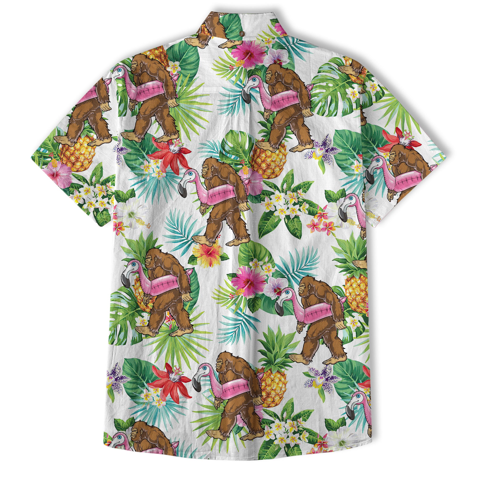 Camo Bigfoot Hawaiian Shirt Men Women, Hibiscus Bigfoot Sasquatch Hawaiian Shirt, Bigfoot Summer Beach Aloha Short Sleeve Button Down - The Palmix