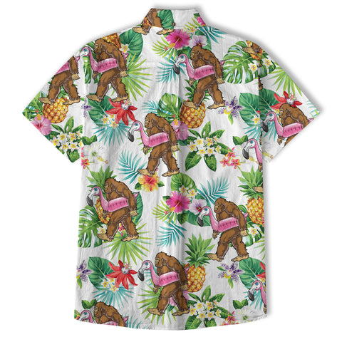 Camo Bigfoot Hawaiian Shirt Men Women, Hibiscus Bigfoot Sasquatch Hawaiian Shirt, Bigfoot Summer Beach Aloha Short Sleeve Button Down - The Palmix