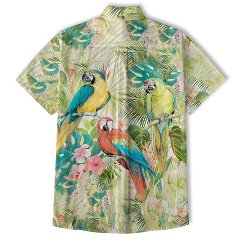 Parrot Lovers Hawaiian Shirt for Men - Tropical Summer Button Down Hawaiian Shirts - The Palmix
