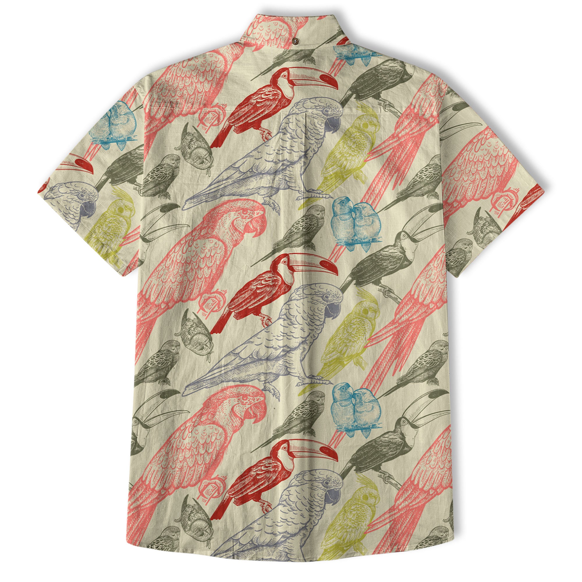 Parrot Hawaiian Shirt, Tropical Hawaiian Shirt, Parrot Summer Hawaiian Beach Shirt - The Palmix