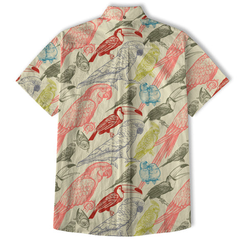 Parrot Hawaiian Shirt, Tropical Hawaiian Shirt, Parrot Summer Hawaiian Beach Shirt - The Palmix