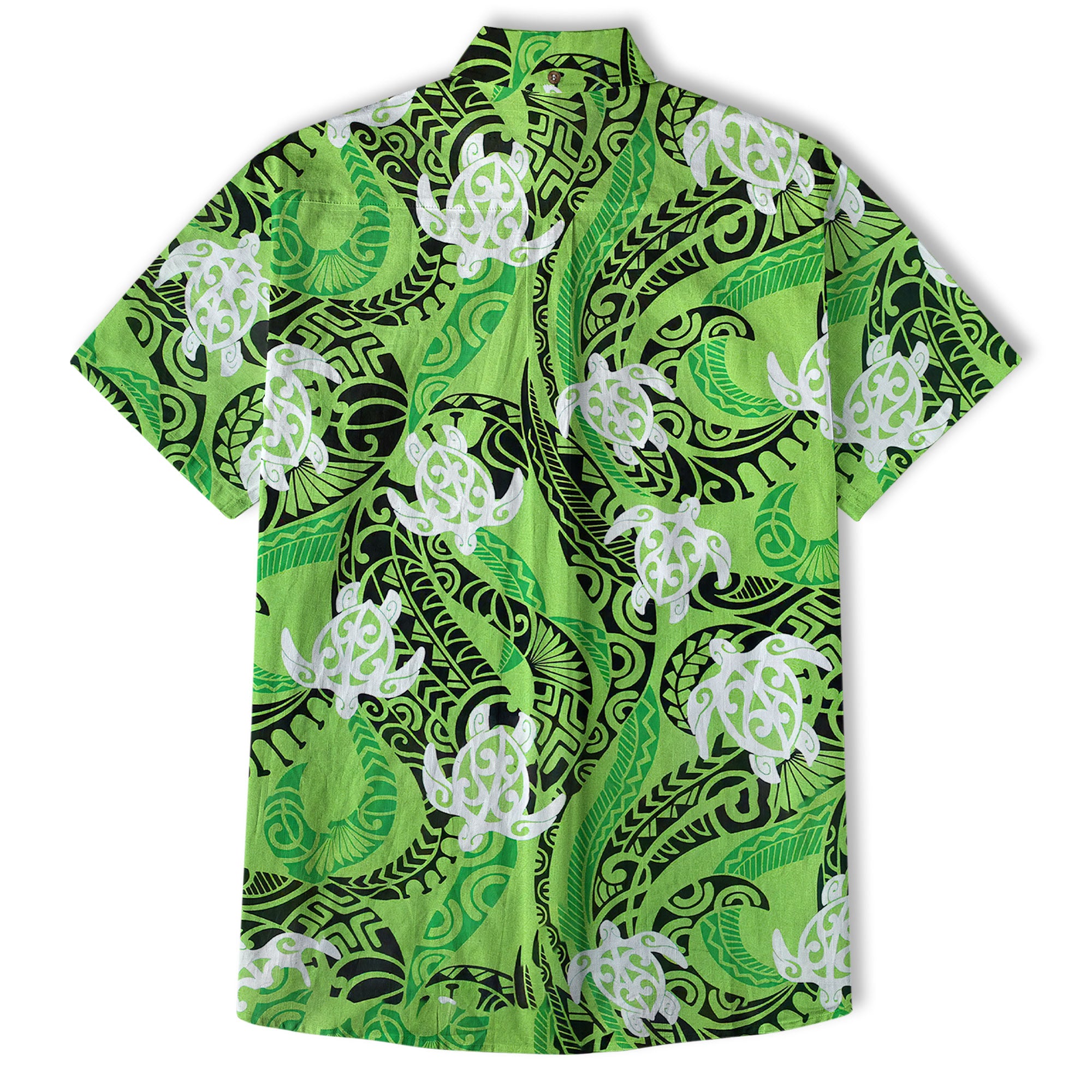 Turtle Floral Aloha Beach Shirt, Green Polynesian Ocean Turtle Shirt - The Palmix