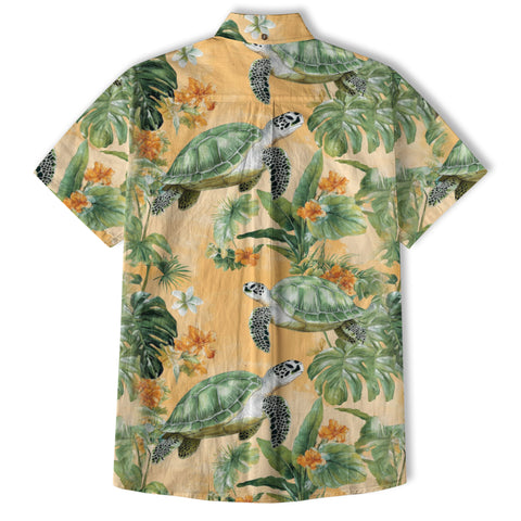 Tropical Turtle Hawaiian Shirts for Men Women, Sea Turtle Aloha Summer Beach Shirt - The Palmix