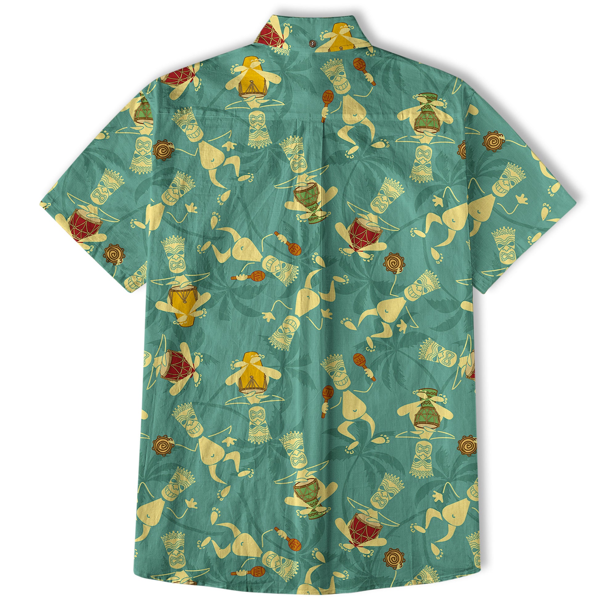 Tiki Mask Pattern Hawaiian Shirt, Tiki Floral Pattern Hawaii Shirt - The Palmix