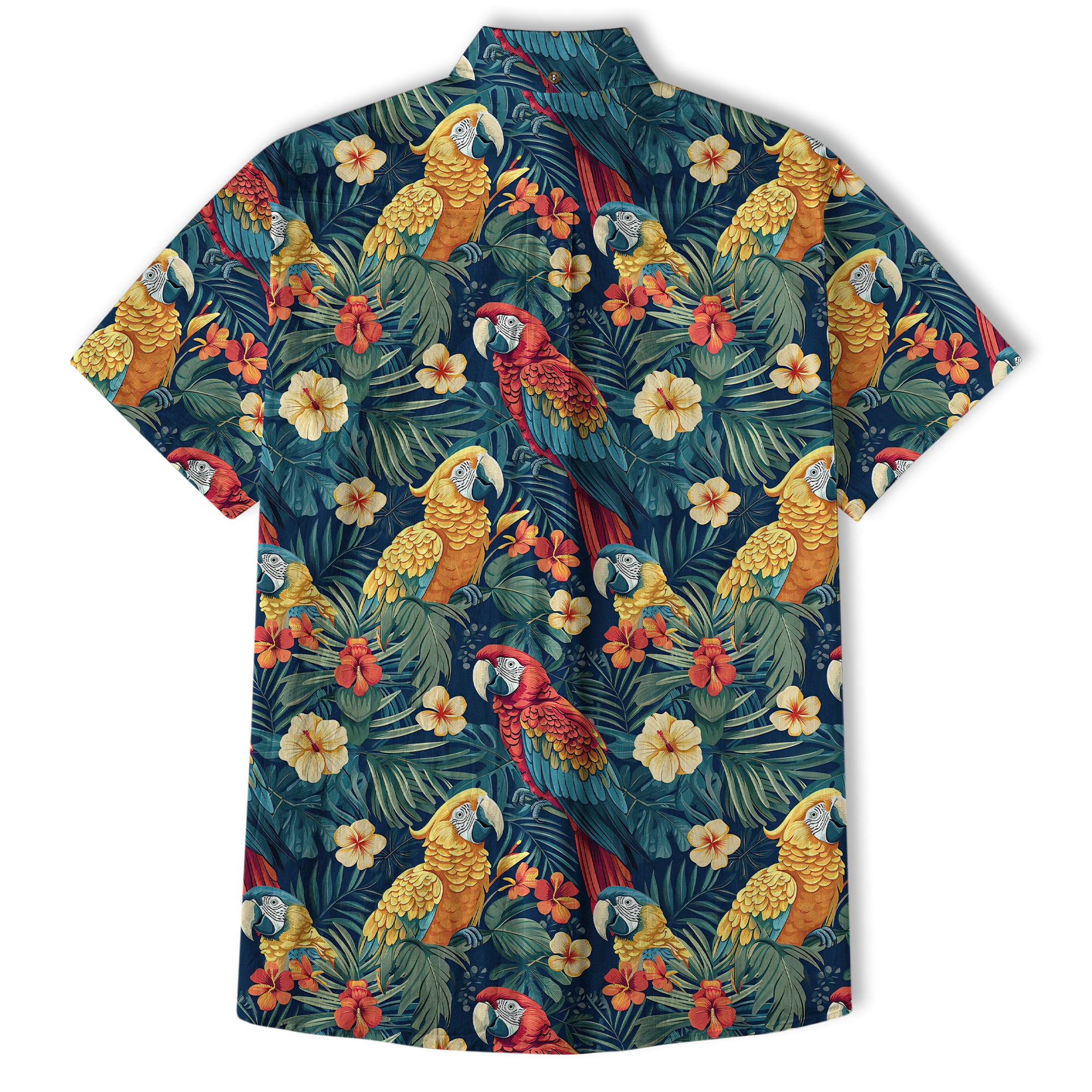 Floral Parrot Summer Beach Hawaiian Shirt, Colorful Parrot Flowers Pattern Hawaii Shirt - The Palmix