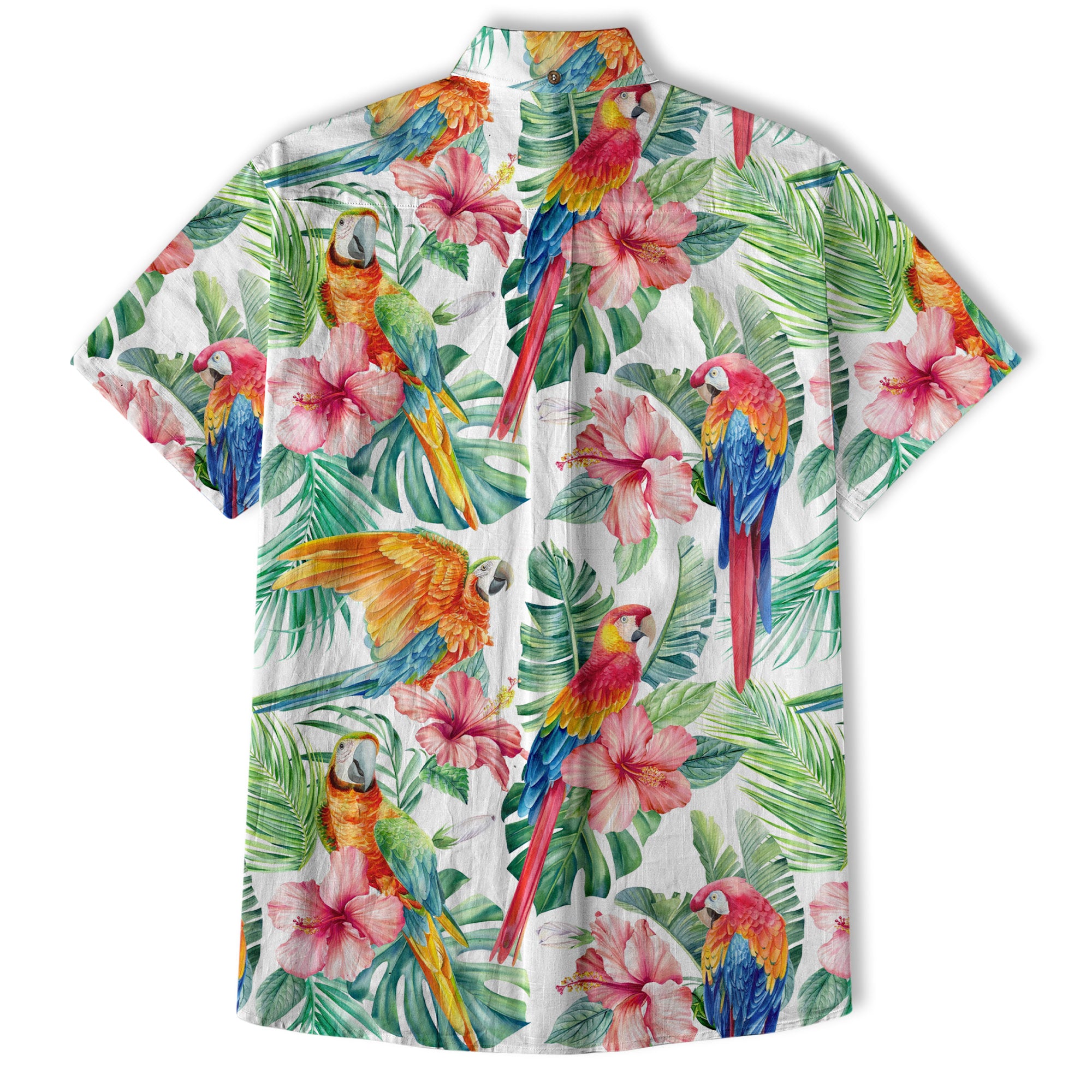 Floral Parrot Summer Beach Hawaiian Shirt, Colorful Parrot Flowers Pattern Hawaii Shirt - The Palmix
