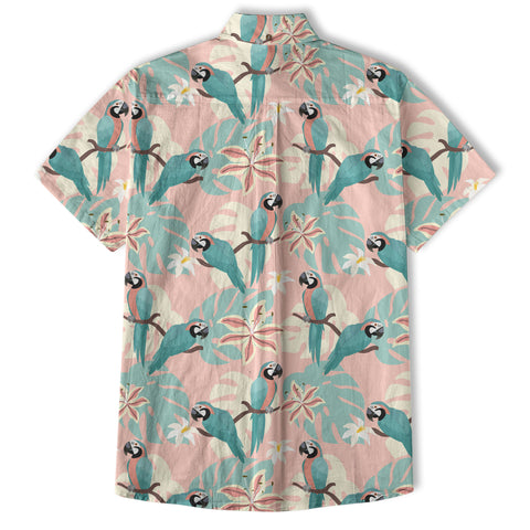 Tropical Parrot Summer Hawaiian Shirt, Colorful Parrot Flowers Pattern Hawaii Shirt - The Palmix