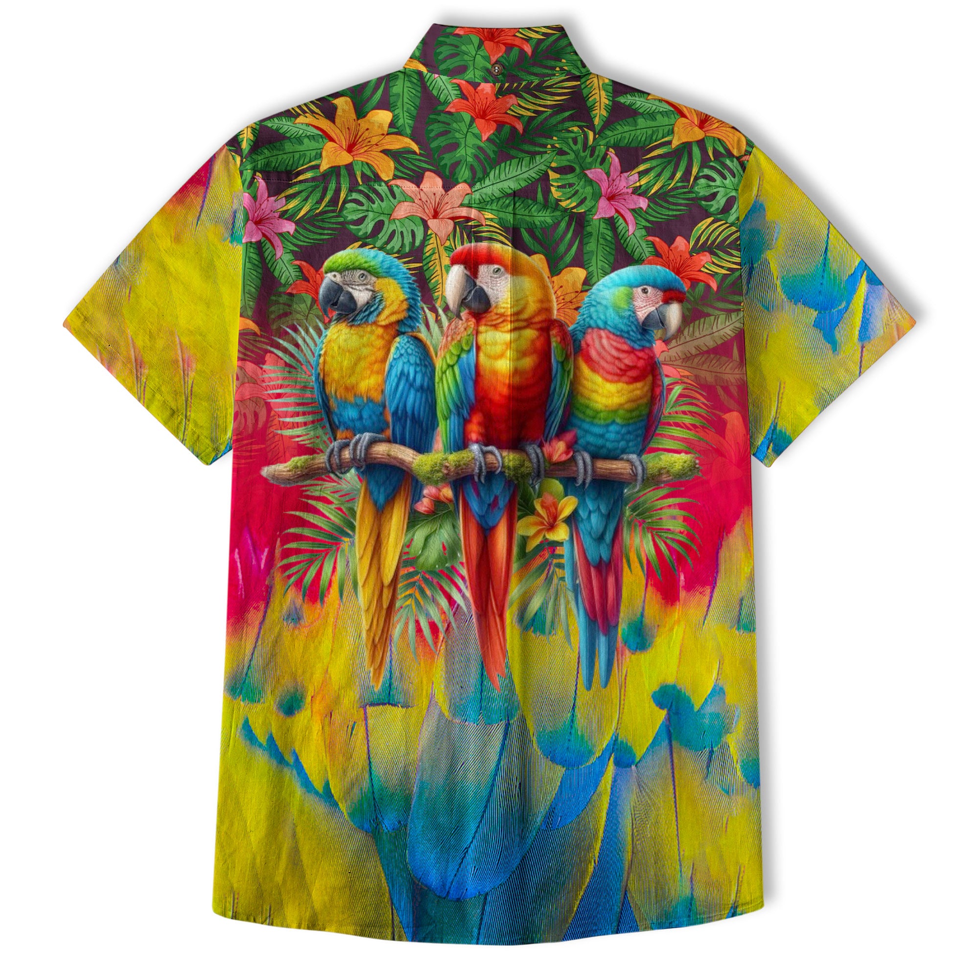 Colorful Parrot Hawaiian Shirt for Men, Parrot Funny Button Down Shirt - The Palmix