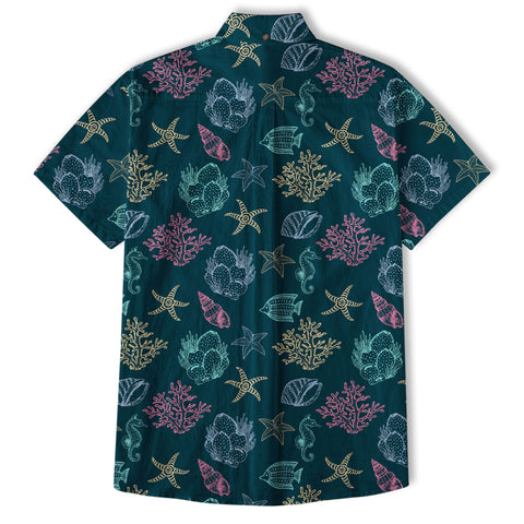 Vintage Ocean Print Hawaiian Shirts for Men Women, Sea Animal Aloha Summer Beach Shirt - The Palmix