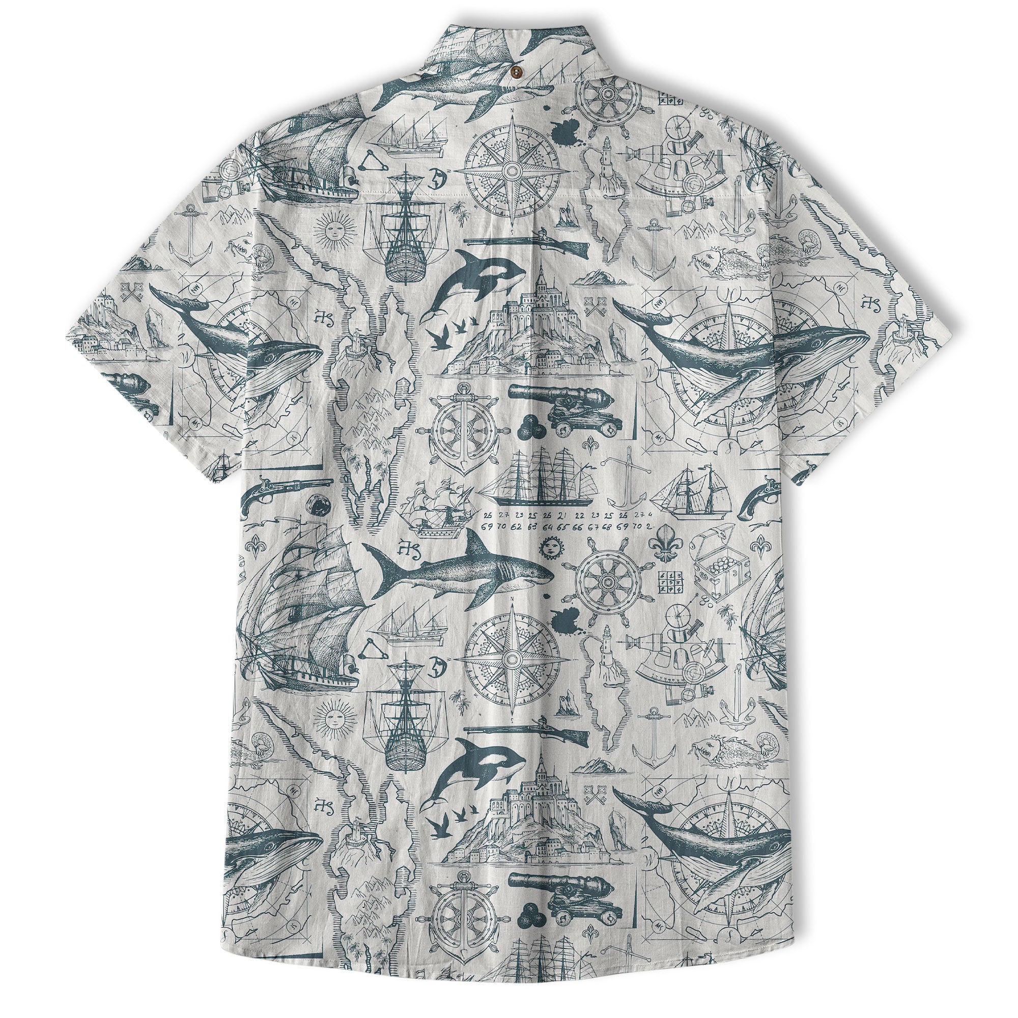 Sea Hawaiian Shirts for Men Women, Sea Animal Aloha Summer Beach Shirt Short Sleeve Button Down - The Palmix