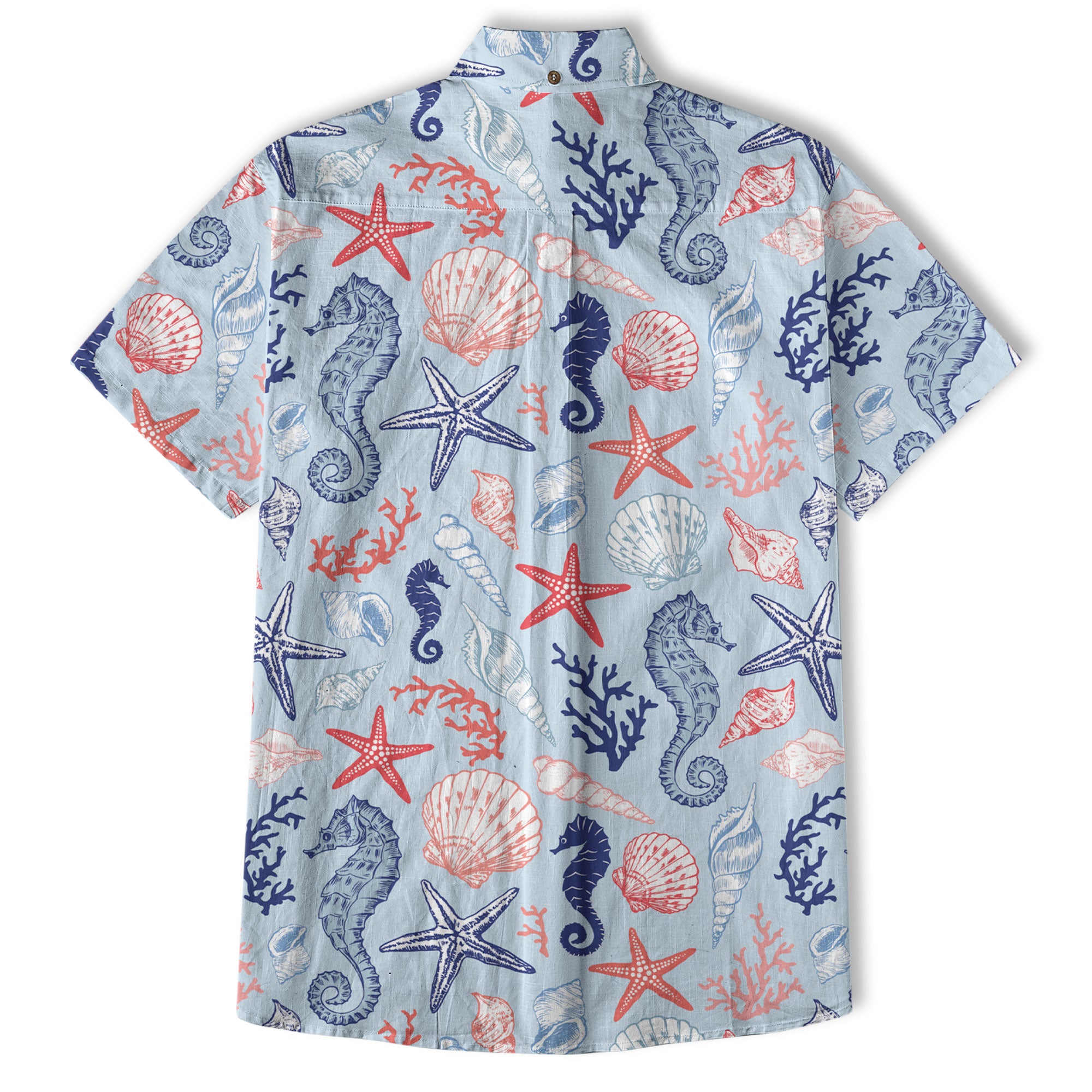 Ocean Animals Women's Hawaiian Shirt, Ocean Aloha Hawaiian Print - The Palmix
