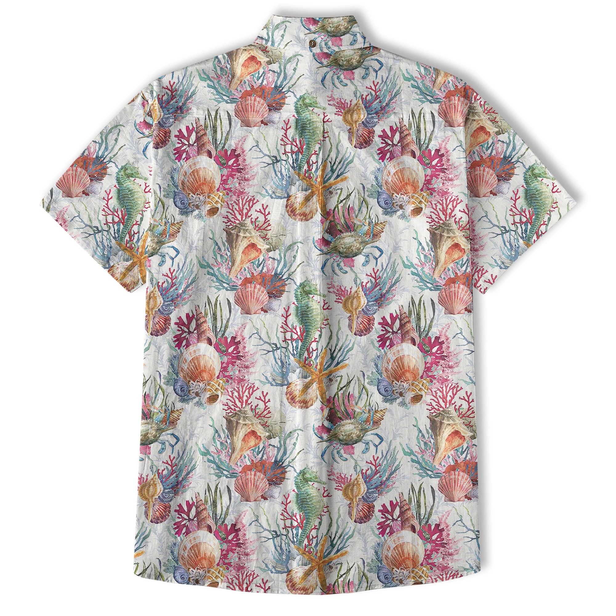 Ocean Animals Hawaiian Button Up Shirt, Sea Hawaii Shirt - The Palmix