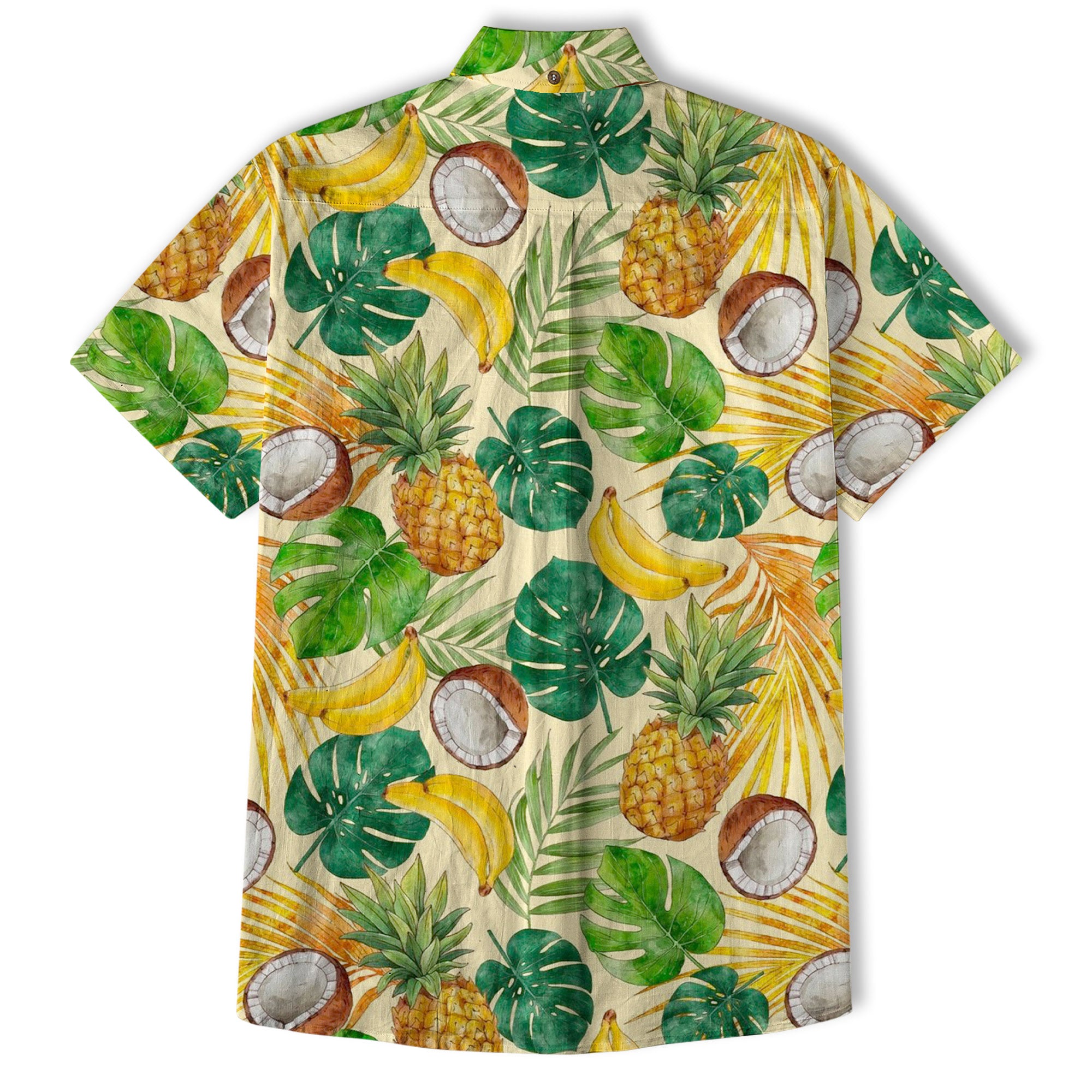 Tropical Fruits Aloha Hawaiian Button Up Shirt, Summer Beach Aloha Hawaii Shirt - The Palmix