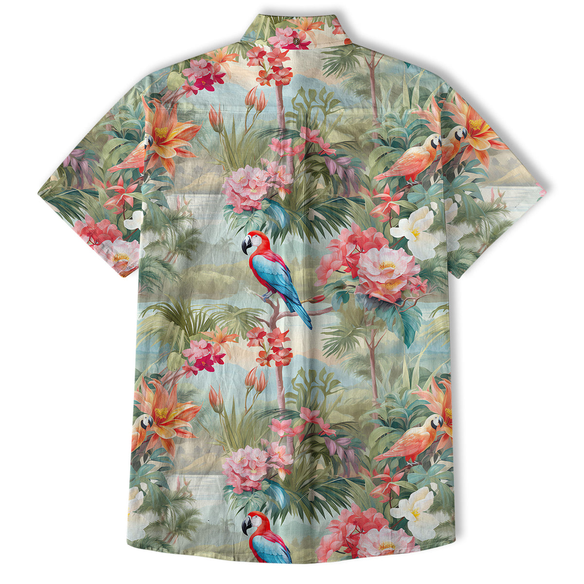 Retro Parrot Tropical Getaway Hibiscus Shirt, Hawaiian Vacation Outfit Aloha Hawaii Shirt - The Palmix