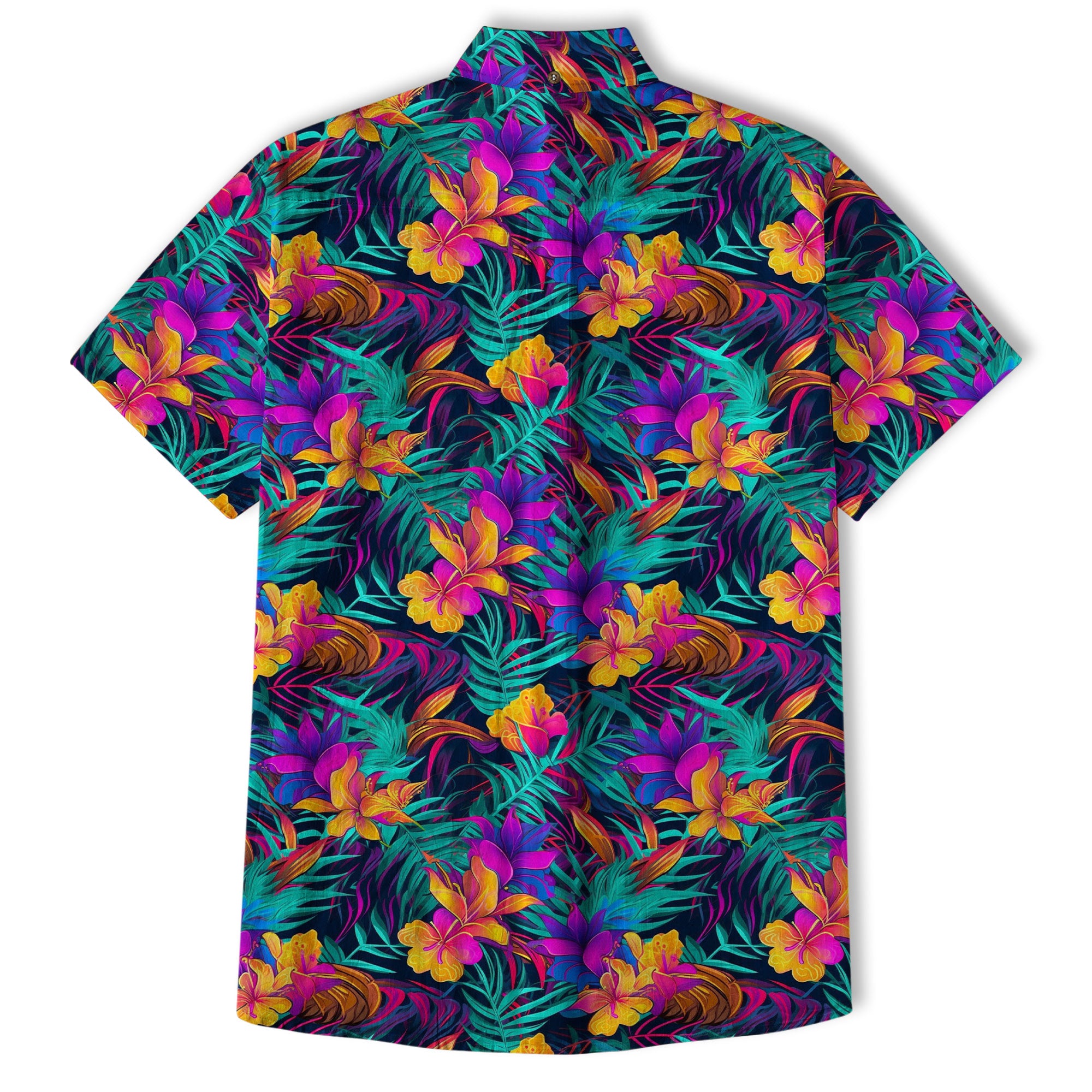 Vibrant Electric Tropical Hawaiian Shirt – Aloha Beach Pattern - The Palmix