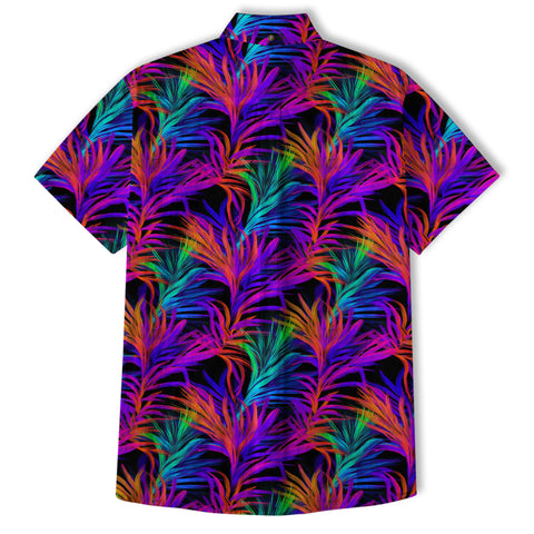 Vibrant Electric Tropical Hawaiian Shirt – Aloha Beach Pattern - The Palmix