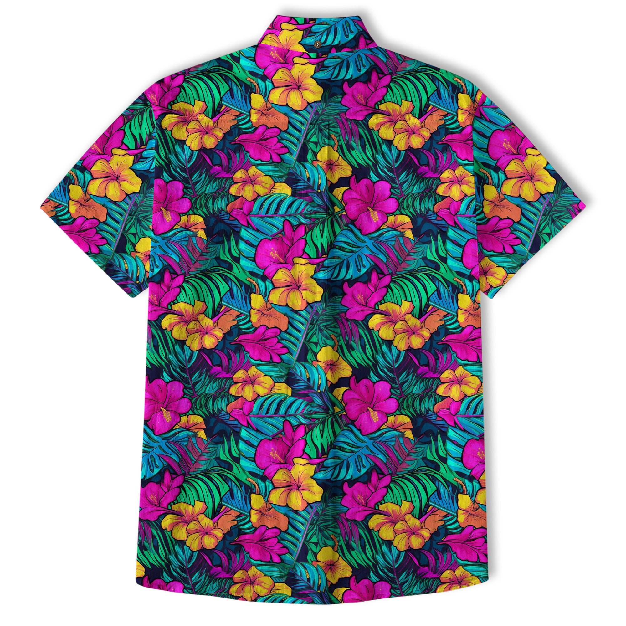 Electric Jungle Paradise Hawaiian Shirt, Colorful Tropical Beach Aloha Shirt - The Palmix