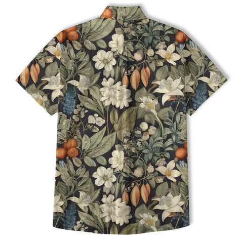Vintage Botanicals Seamless Patterns Aloha Hawaii Shirt, Botanicals Hawaiian Button Down Shirt - The Palmix