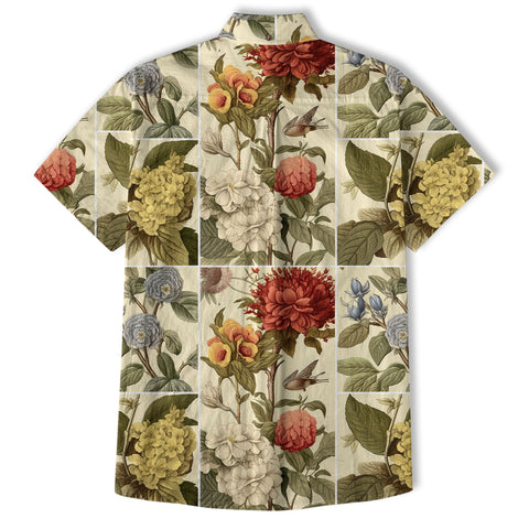 Classic Botanical Print Aloha Hawaiian Shirt – Old-School Island Vibes Hawaii Shirt - The Palmix