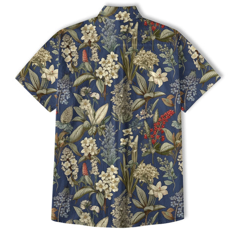 Classic Botanical Print Aloha Hawaiian Shirt – Old-School Island Vibes Hawaii Shirt - The Palmix