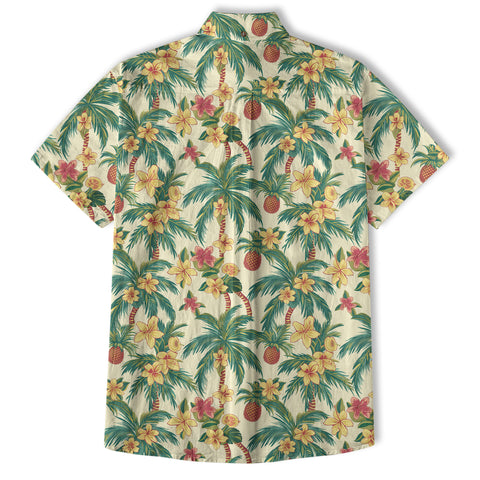 Tropical Garden Blossom Hawaii Shirt, Exotic Hawaiian Button Down Shirt - The Palmix