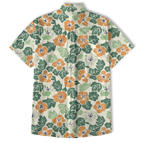 Vintage Aloha Hibiscus Flowers Hawaii Shirt, Floral Hawaiian Button Down Shirt for Men - The Palmix