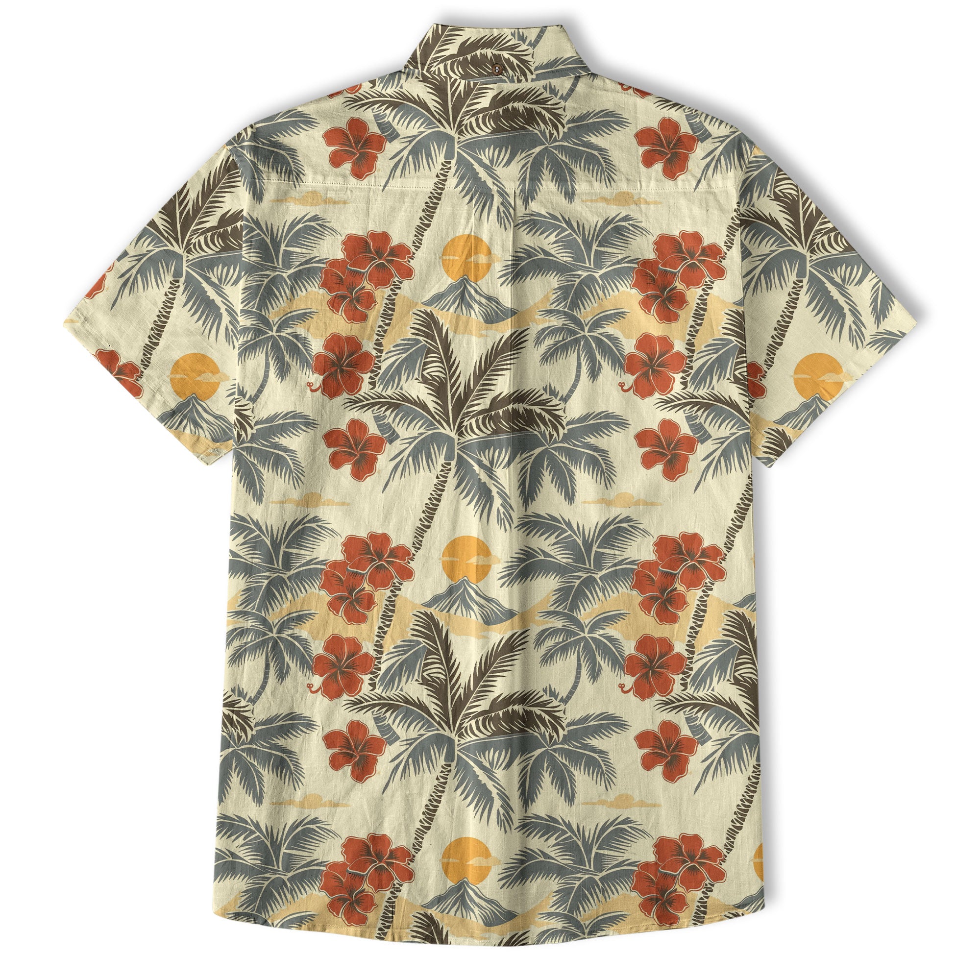 Retro Aloha Hibiscus Flowers Hawaii Shirt, Floral Hawaiian Button Down Shirt - The Palmix